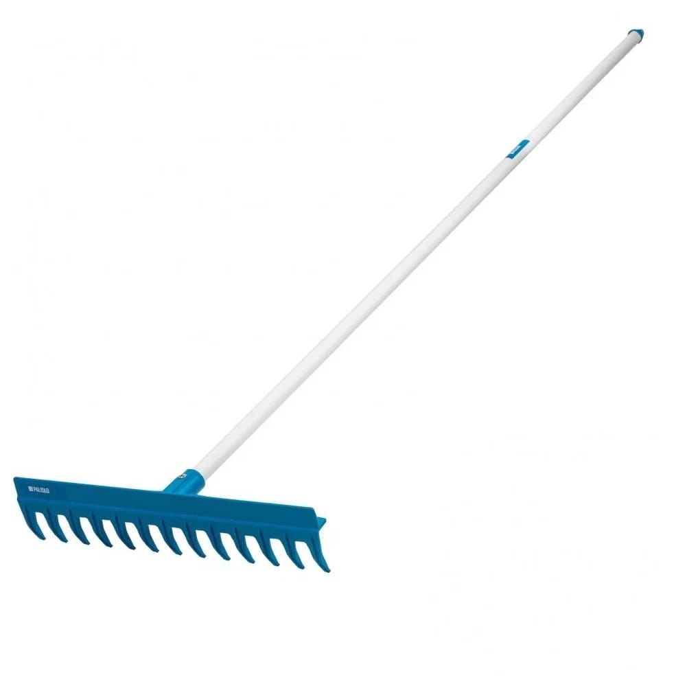 Грабли пластиковые 430мм 13 прямых зубьев, усиленные с черенком метал. Palisad 61739