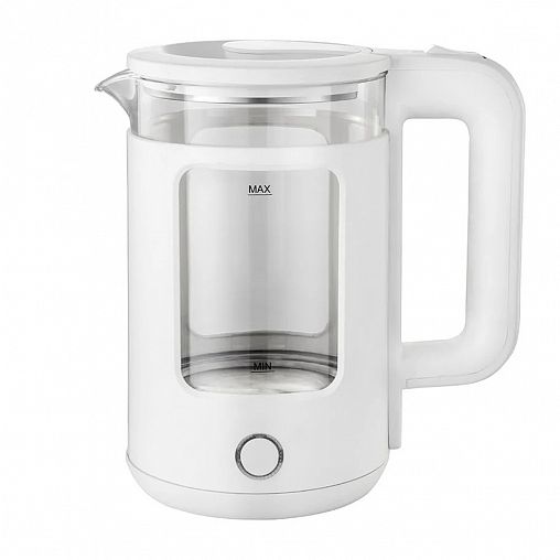 Чайник ENERGY E-256 (1.5л) стекло, белый/красный