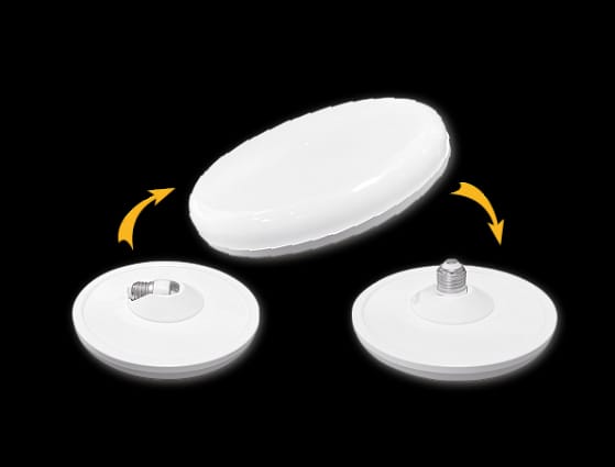 Лампа светодиодная плоская "Вкрути и готово" Т230 45 Вт ф230мм Е27 Фарлайт со складным цоколем