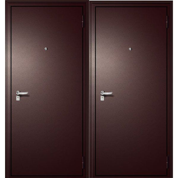 Дверь мет. СТАЛЬНЫЕ ДВЕРИ 7 см 860х2050 "Л" Металл/Металл Антик тёмно-коричневый