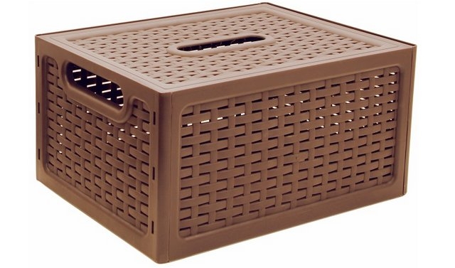 Ящик пласт.ротанг 13л 370*280*190мм с крышкой М2375