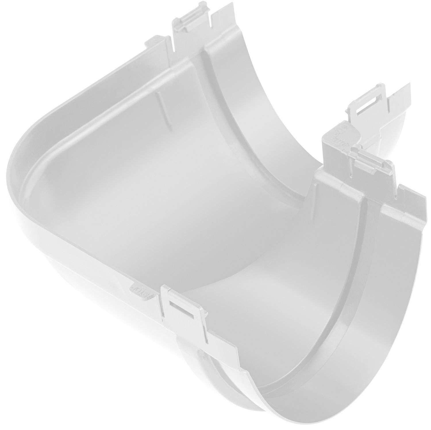 Угол желоба 90гр. белый ПВХ